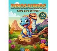 Dinosaurios Kawaii Libro de Colorear para Niños y Adultos: 65 Adorables Dibujos Bold and Easy de T-Rex, Triceratops, Velociraptor y Mucho Más | Diseños Grandes con Impresión a Una Sola Cara