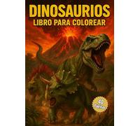Dinosaurios: libro para colorear vol.4: 40 páginas de ilustraciones de dinosaurios con anti-transparencia, especial rotuladores