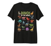 Dinosaurios Lindos Amantes de los Animales jurásicos del Mundo Camiseta Premium