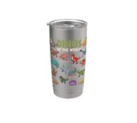 Dinosaurios lindos amantes de los animales jurásicos del mundo Vaso térmico de acero inoxidable de doble pared