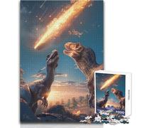 Dinosaurios Mirando un meteorito Rompecabezas de 1000 Piezas para Adultos Juega y aprende Actividad Inteligente sincero para Celebrar Tamaño 38x26cm