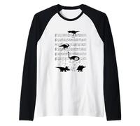 Dinosaurios Música Dinosaurios Nota musical Clef Músico Camiseta Manga Raglan