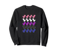 Dinosaurios Píxeles Arte LGBT Fluido de Género Bandera Sudadera