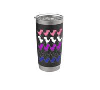 Dinosaurios Píxeles Arte LGBT Fluido de Género Bandera Vaso térmico de acero inoxidable de doble pared