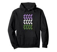 Dinosaurios Píxeles Arte LGBT Género Queer Colores Bandera Sudadera con Capucha