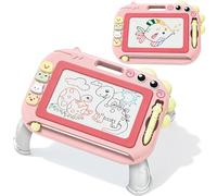 Dinosaurios Pizarra Magnética Infantil, Pizarra Mágica Almohadilla Borrable Escritura Tablero de Dibujo Magnético Tablero de Escritura Colorido Juguetes Educativos Juguete Viaje para Niños Rosa