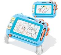 Dinosaurios Pizarra Magnética Infantil, Pizarra Mágica Almohadilla Borrable Escritura Tablero de Dibujo Magnético Tablero de Escritura Colorido Juguetes Educativos Juguete Viaje para Niños Azul