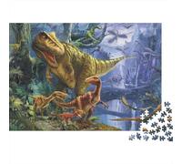 Dinosaurios Puzzle 1000 Piezas De Cartón Grueso Dinosaurios Rompecabezas Anti Estrés Adultos para Cuadro para Decorar como Regalo Original 38x26cm/1000pcs