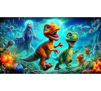 Dinosaurios Puzzle de 1000 Piezas de Papel Reciclado - Juego edugatoivo & Relajación Actividad para casa para Adultos 38x52/1000pcs