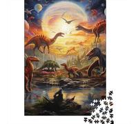 Dinosaurios Puzzle de 1000 Piezas Papel para Adultos Era Prehistórica Juego de Puzzle Puzzle para Toda la Familia 70x50cm/1000pcs