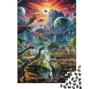 Dinosaurios Puzzle de 1000 Piezas Puzzle para Adultos Paisaje Prehistórico Juego de Puzzle 1000 Piezas Relajante Decoración 52x38cm/1000pcs