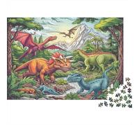 Dinosaurios Salvajes Puzzle 1000 Piezas De Cartón Grueso Conjunto De Rompecabezas Anti Estrés Adultos para Arte De Pared DIY como Regalo Original 70x50cm/1000pcs