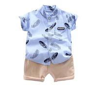Dinosaurios Traje Conjunto de Dibujos Animados Ropa Tops + Pantalones Cortos Verano Infantil 1 4 años niños Trajes de bebé Camiseta niños Trajes y Conjunto Traje Baño (Blue, 2-3 Years)
