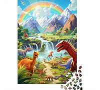 Dinosaurios Valle del Arco Iris Puzzle de 1000 Piezas Puzzle para Adultos Escenario Natural Relajación Familiar 38x26cm/1000pcs