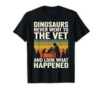 Dinosaurios Vintage al Atardecer Nunca fueron al Veterinario Camiseta