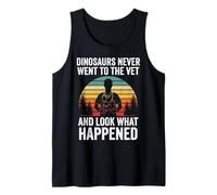 Dinosaurios Vintage al Atardecer Nunca fueron al Veterinario Camiseta sin Mangas