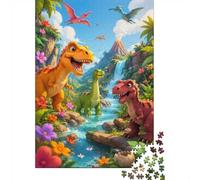 Dinosaurios Volcán Río 1000 piezas Mini Puzzle para Adultos Decoración | 38x26cm Cartón Amantes De Puzzles Relajación Mental Puzzle Intelectual Regalo Cumpleaños Decoración De Sala