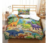 DinosauriosImpresa En 3D con Funda De Dinosauriosedredón con Microfibra para Ropa De Cama De Cremallera Fundas De Almohada Ninos Single(135x200cm)