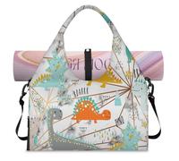 Dinosaurs - Bolsa deportiva con compartimento para zapatos, divertida textura de mármol Dinosa, bolsa de fin de semana, bolsa de equipaje para gimnasio, yoga, viajes, color, L, Bolsa de viaje