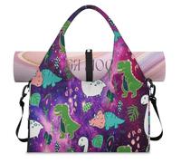 Dinosaurs Galaxy - Bolsa deportiva con compartimento para zapatos, dinosaurios, animales, fin de semana, bolsa de equipaje para gimnasio, yoga, viajes, color, L, Bolsa de viaje