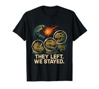 Dinosaurs in Space Watching Meteor Hit Earth Scene Camiseta