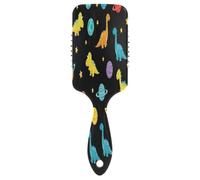 Dinosaurs Planets Stars - Peine masajeador para el cabello negro, cepillo para desenredar, cepillos para el cabello para mujer