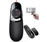 DINOSTRIKE Clicker de presentación de puntero físico y digital para presentaciones de PowerPoint, control remoto inalámbrico USB A y USB C 2 en 1 con lupa de resaltado para pantalla LCD LED