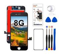 Dinow Pantalla para iPhone 8/SE 2020 4.7"(Negro) iPhone 8/SE 2020 Pantalla TÁCtil Digitalizador Componentes con 3D Touch +Kit De ReparaciÓN Completo + Protector De Pantalla for A1863, A1905, A1906