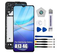 Dinow - Pantalla para Samsung Galaxy A13 4G SM-A135F SM-A137F, reemplazo de pantalla para Samsung A13 4G LCD táctil digitalizador con marco (con herramienta de reparación)