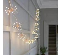 DINOWIN Guirnaldas Luces Exterior Solar Impermeable 8 Modos Fuegos artificiales Cadena de Luces Micro Luces Navidad para Arbol Fiesta Terraza (10en1 100LED)