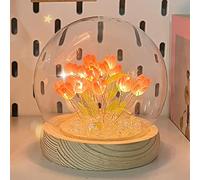 DINOWIN Luz Nocturna LED Tulipán Kit Manualidades Bricolaje Creativo DIY Regalos Luz Atmósfera para Cumpleaños Navidad (20 Tulipanes, Rosa)