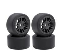 DINOWIN Pack de 4 neumáticos de goma y llantas, adecuado para 1/24 Losi Micro-B y 1/28 Losi Micro-T WL-Toys 244016 Drift RC Auto Recambios de actualización (Losi Micro-T negro)