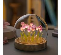 DINOWIN Tulipán Luz Nocturna LED Kit Manualidades Bricolaje Creativo DIY Regalos Luz Atmósfera para Cumpleaños Navidad (20 Tulipanes, Morado)
