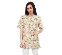DINOZAVR Bruna Sanitario Camisa Médica con Cuello en V para Mujeres Búhos 2XL