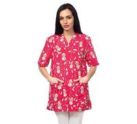 DINOZAVR Bruna Sanitario Camisa Médica con Cuello en V para Mujeres Osos/Rojo 3XL