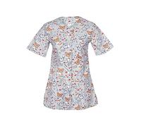 DINOZAVR Carla Sanitario Camisa Médica con Botones a presión y Cuello en V para Mujeres Osos/Gris L