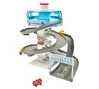Dinsey Cars Pista de coches de juguete Espiral de carreras con coche Rayo Mcqueen (Mattel FYN86)