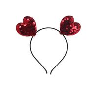 DINSOAVR Tocado, diadema con lentejuelas en forma de corazón, para mujer, estudiantes, cosplay, diadema de corazón rebotante, diadema de Navidad