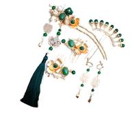 DINSOAVR Tocado, juego de horquillas chinas tradicionales con detalles de borlas, accesorios para el cabello hechos a mano, colección de palos de pelo de aleación para mujer