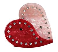 DINSOAVR Tocado, pinza para el pelo para mujer, clip para cola de caballo con forma de corazón, pinzas fuertes con diamantes de imitación, pinza para el cabello femenino