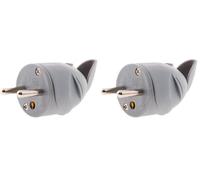 Dio DIO043061 - Enchufe macho (2 polos, salida lateral, color gris (Paquete de 2)
