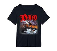 DIO Holy Diver Cover on Black Camiseta, Mujer Tallas Grandes, Negro, 1XL Grande