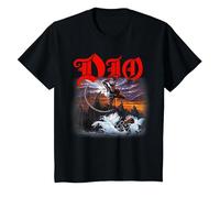 DIO Holy Diver Cover on Black Camiseta, Niños, Negro, 10 años