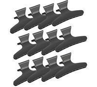 Dioche 12 horquillas para el pelo, horquillas de mariposa para el pelo, pinzas de plástico para peluquería, pinzas de pelo negras para mujer, para peluquería o salón