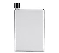 Dioche A5 Botella de Agua Plana Portátil Elegante Transparente Reutilizable Botella de Agua Plana Mochila Bolsa (750ml)(blanco)