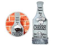 Dioche Abridor Abridor de Botellas Creativo Montado en la Pared - Operación con una Sola Mano Color Gris - Ideal para Cueva de Hombre, Cocina, Bar y Regalos (2)