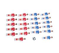 Dioche Accesorio para Jugador de Futbolín 22 Piezas de Accesorios para Máquina de Futbolín: 11 Jugadores de Repuesto Rojos y 11 Azules con Bola Blanca y Negra de 32 Mm, Compatible con la Máquina de