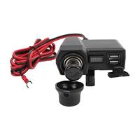 Dioche Adaptador USB Dual Multifuncional para Teléfono de Motocicleta, 10-24 V, con Voltímetro de Pantalla Digital Roja para ATV, Motocicleta y UTV
