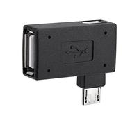 Dioche Adaptador USB TV Stick Micro OTG Cable con concentrador de alimentación, 2 Piezas USB 2.0 Hembra-Macho, Adaptador Micro OTG, Accesorios de alimentación Puerto de Fuente de alimentación 90