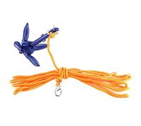 Dioche Anclaje para Barcos Kit de Anclaje Plegable Marino Ancla de Aleación de Aluminio de 4 Púas con Cuerda y Gancho de 16,4 Pies, Kayaks, Canoas y Veleros